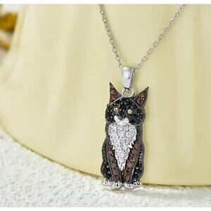 Maine Coon Cat Necklace Dainty 19" Chain Kitty Pendant Cat Lady Pet Soft Girl